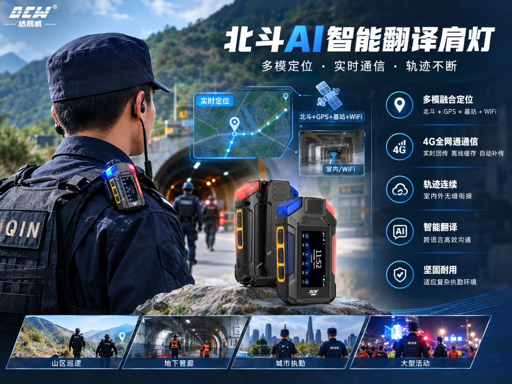 从单一警示到智能中枢：达辰威（DCW）北斗AI智能翻译肩灯如何破解一线执勤痛点？